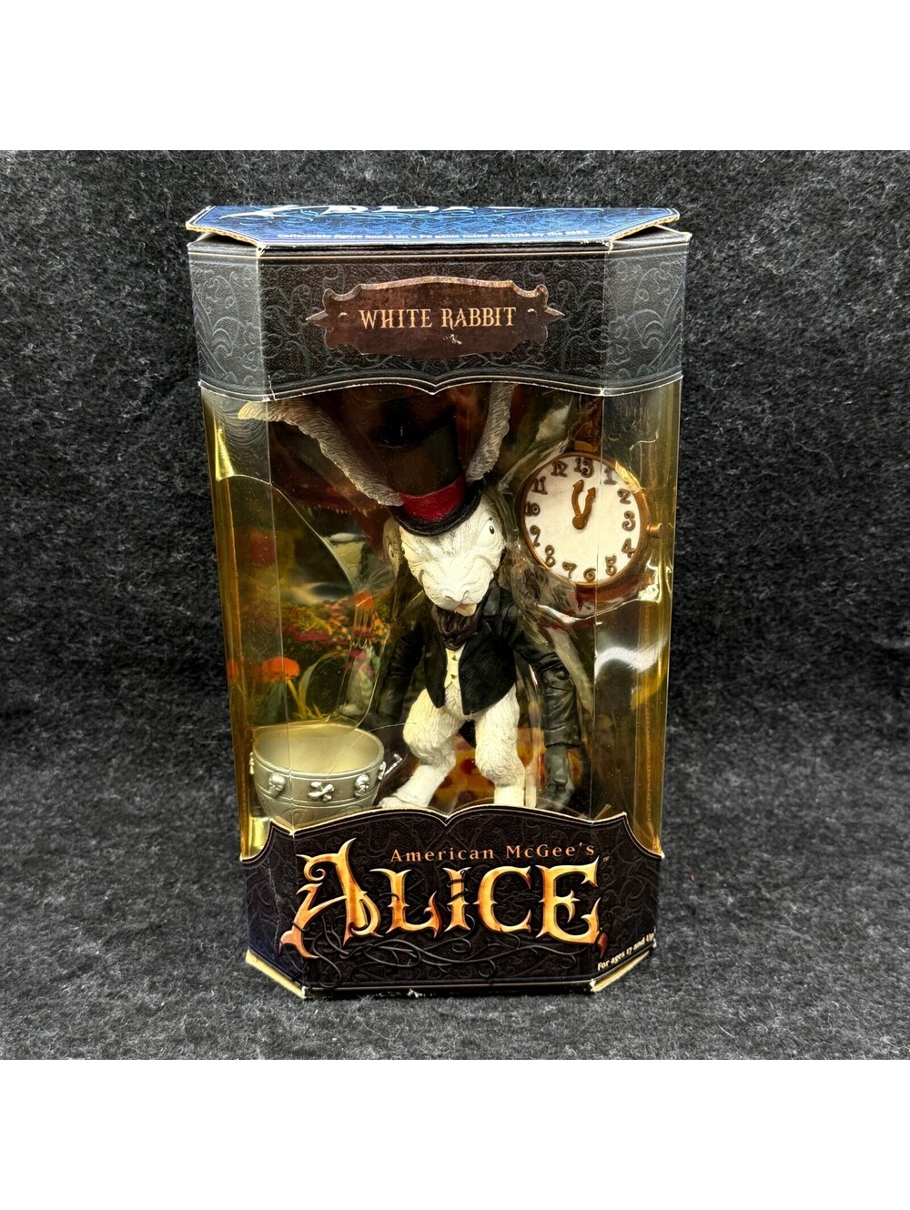 American Mcgee’s Alice White Rabbit figurine NIB by EA Games Yellowed